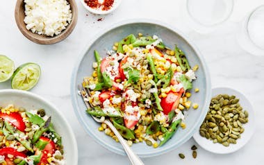 Corn Salad with Romano Beans & Pepitas