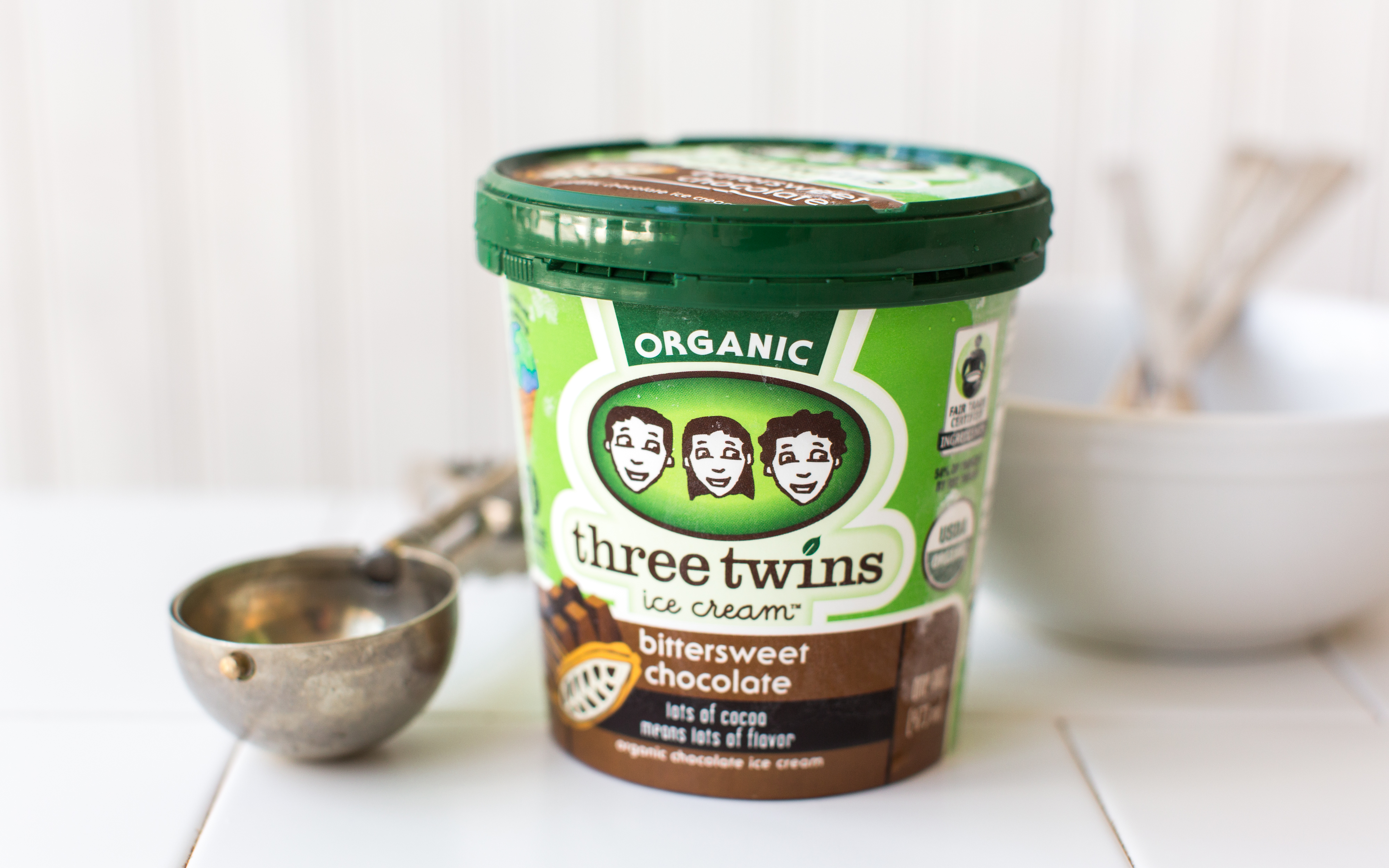 Organic Bittersweet Chocolate Ice Cream Three Twins Ice Cream SF