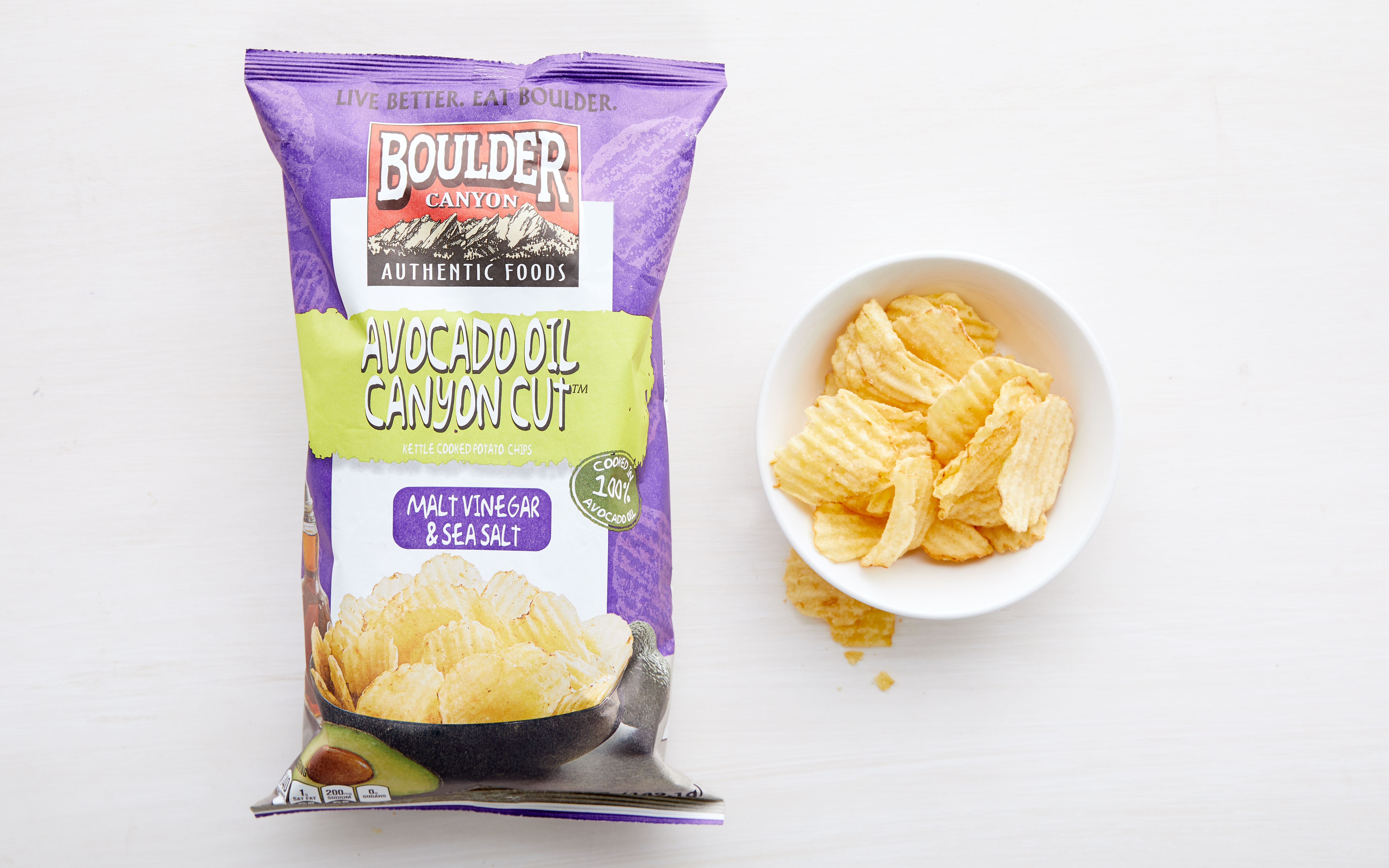 Malt Vinegar & Sea Salt Avocado Oil Potato Chips Boulder Canyon SF