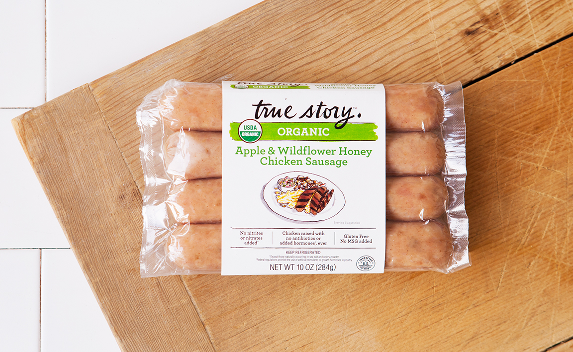 Organic Chicken Apple & Wildflower Honey Sausage True Story Foods