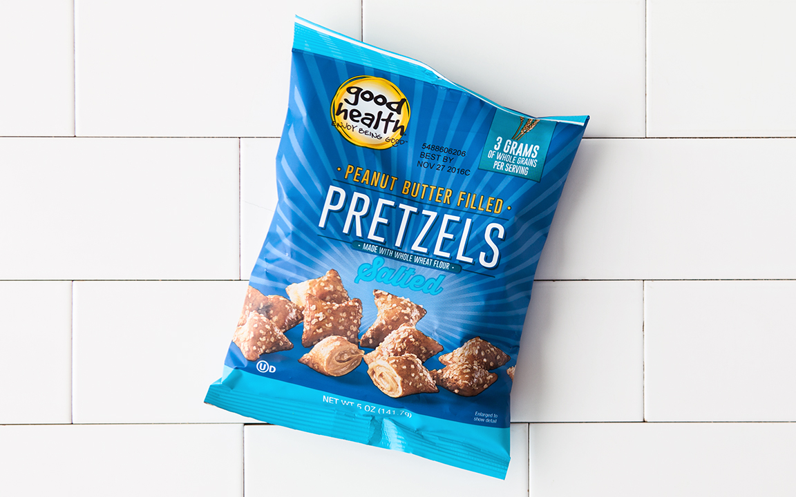 Peanut Butter Filled Salted Pretzels Good Health Snacks SF Bay