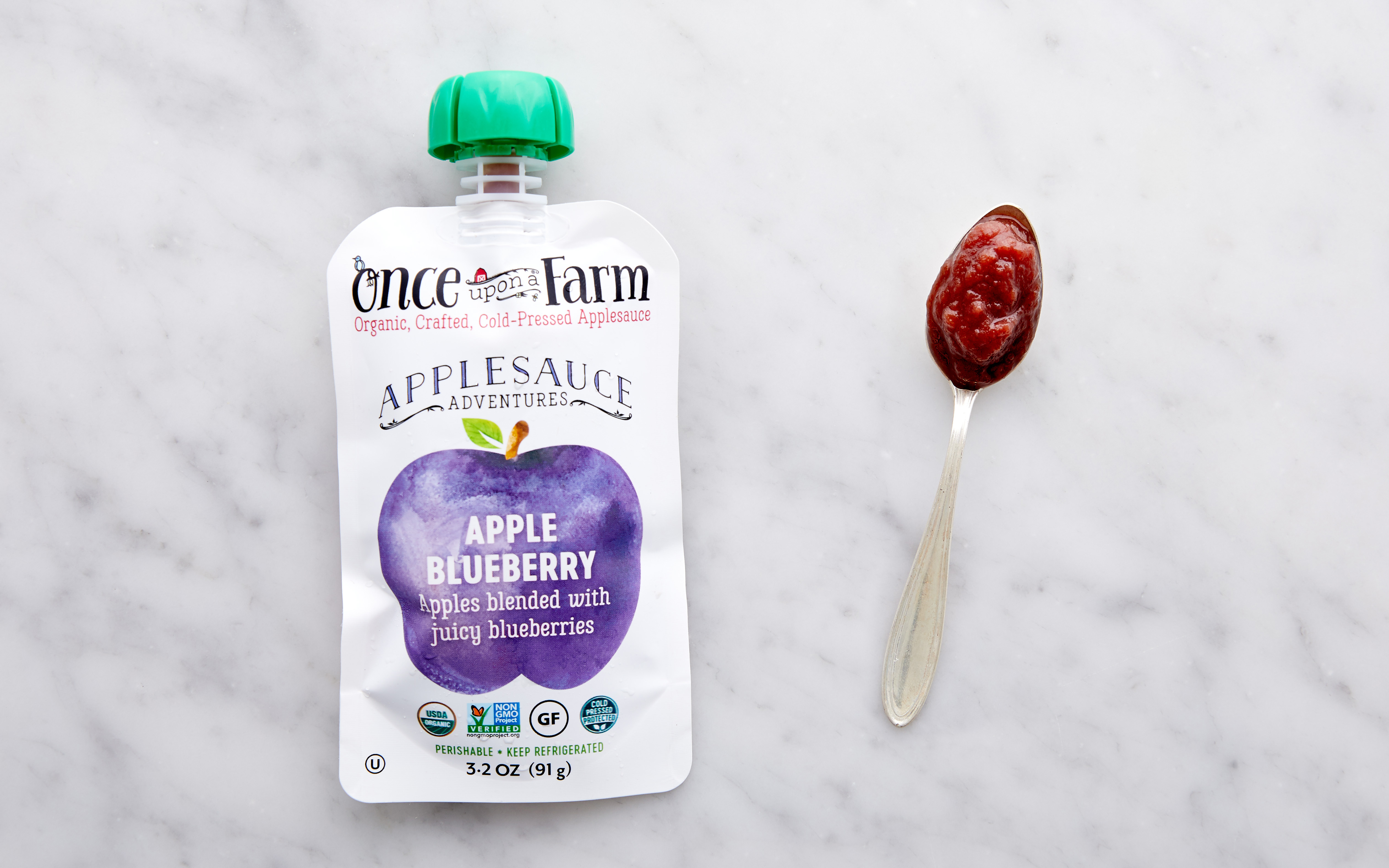 Organic Apple Blueberry Applesauce Pouch Once Upon A Farm