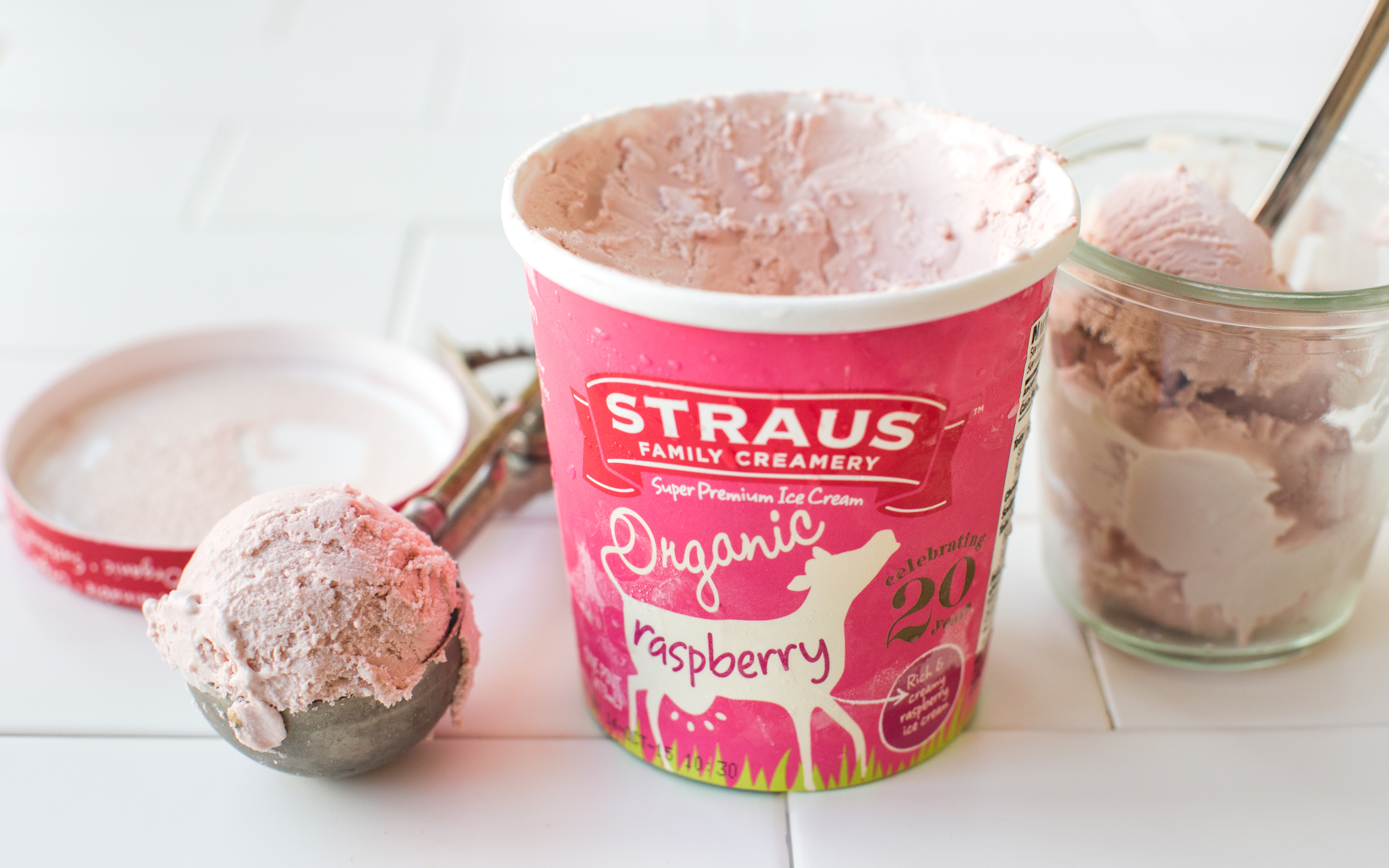 Organic Raspberry Ice Cream Straus Family Creamery SF Bay Good Eggs