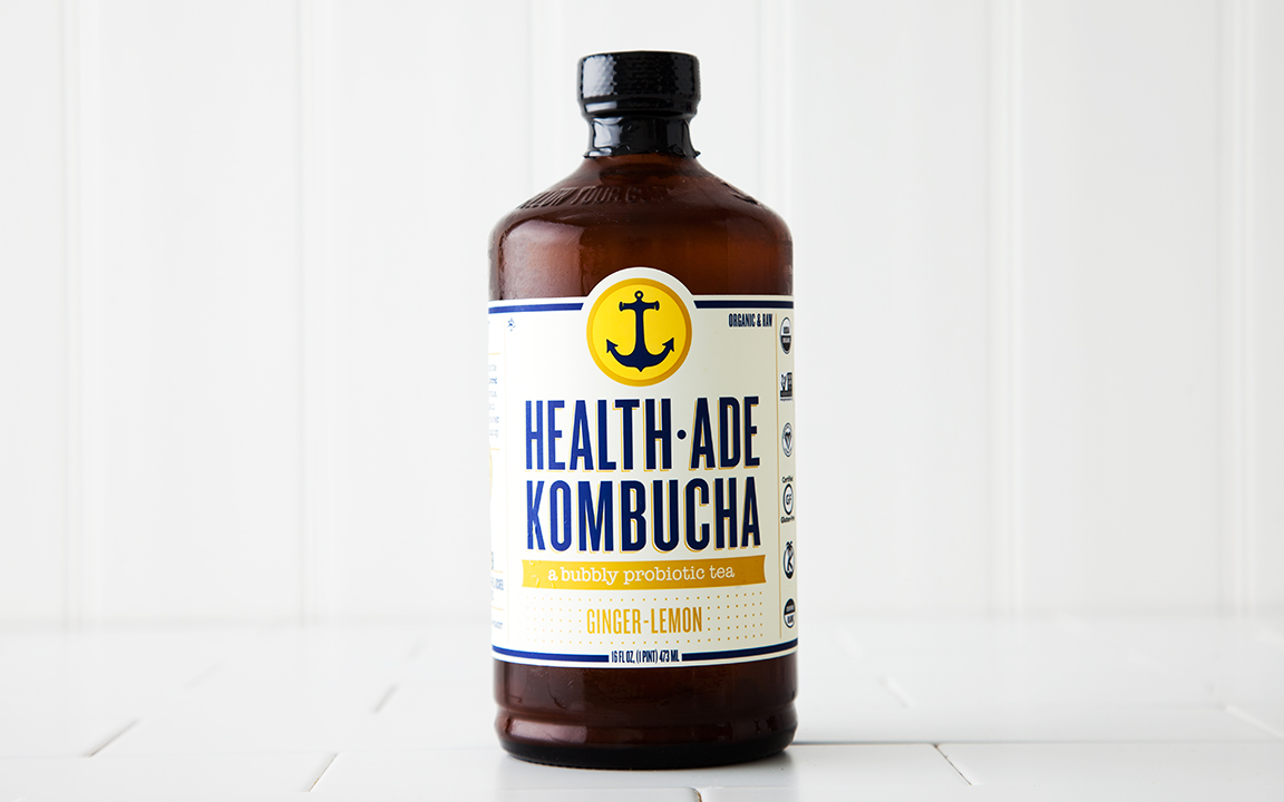 Organic Ginger Lemon Kombucha HealthAde Kombucha SF Bay Good Eggs