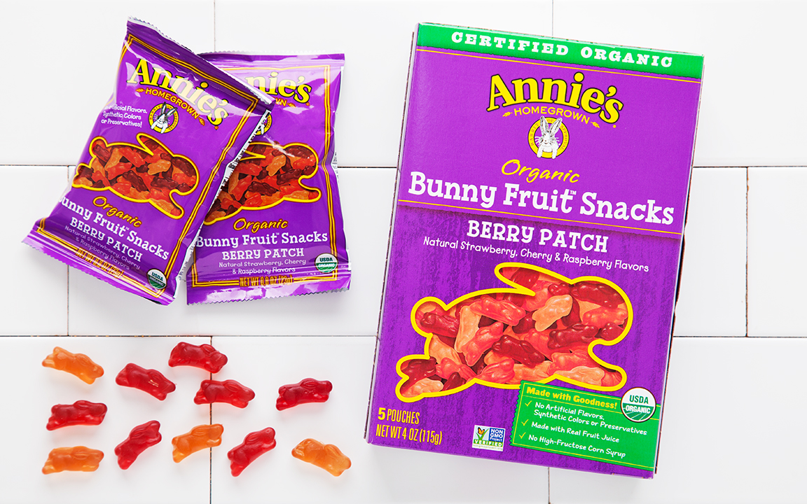 Organic Berry Patch Bunny Fruit Snacks (Vegan) Annie's Homegrown SF
