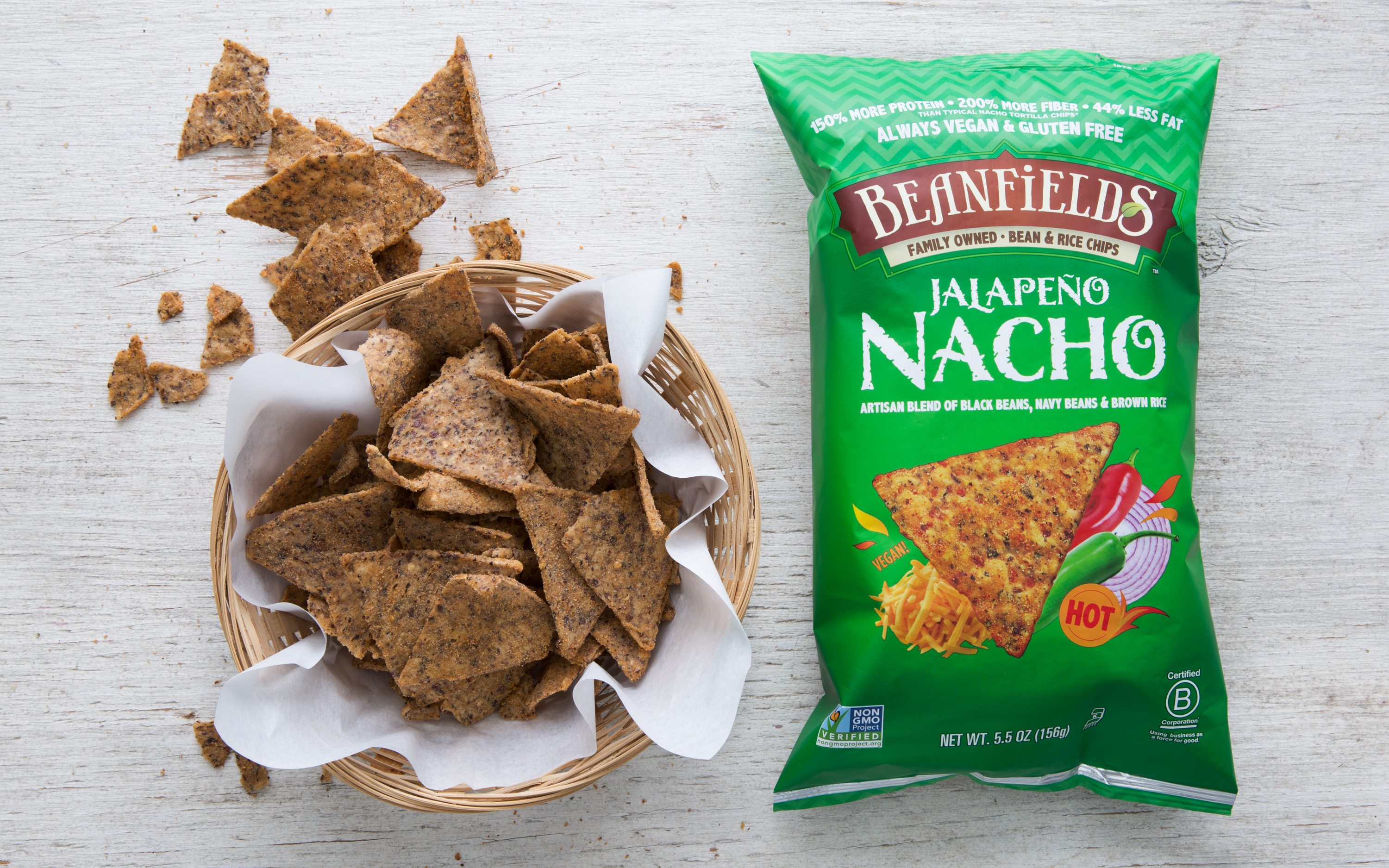 GlutenFree Jalapeño Nacho Bean & Rice Chips Beanfields Snacks SF