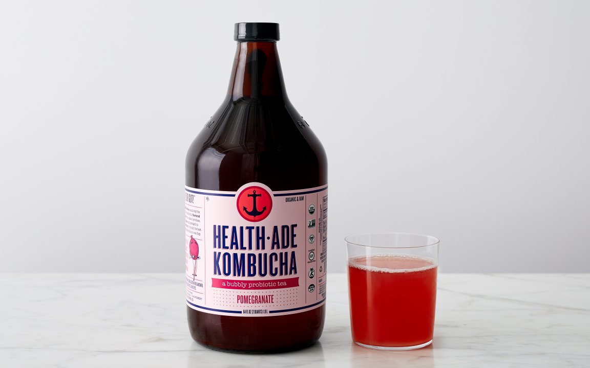 Organic Pomegranate Kombucha Growler HealthAde Kombucha SF Bay